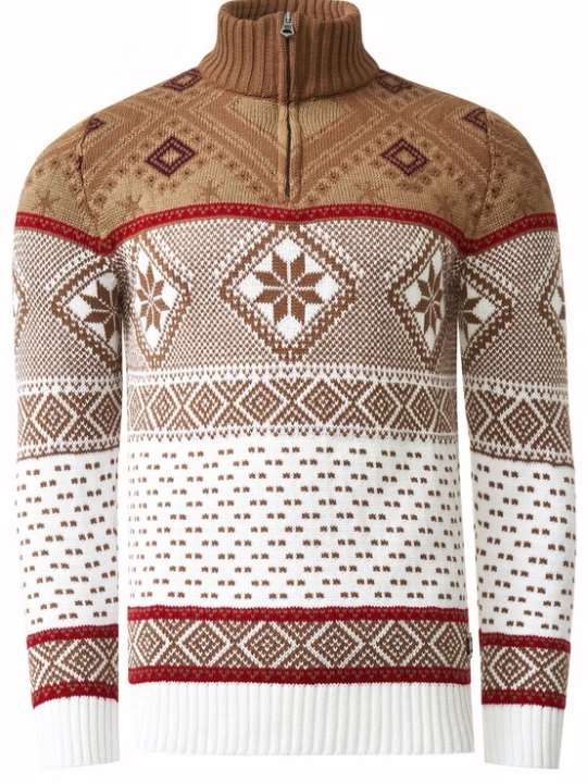 Foto van product Rusty Neal Trui beige / bloedrood / wit