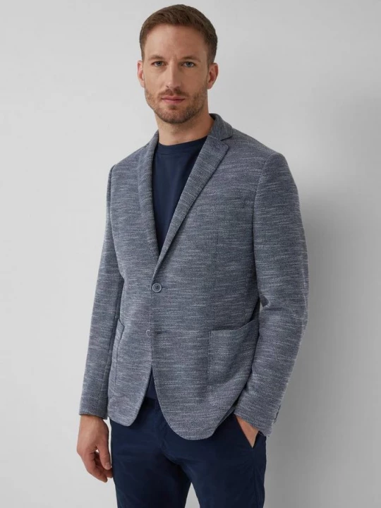 Foto van product s.O JOGG: Regular-fit jack van gevlekte boucléjersey s.Oliver blauw