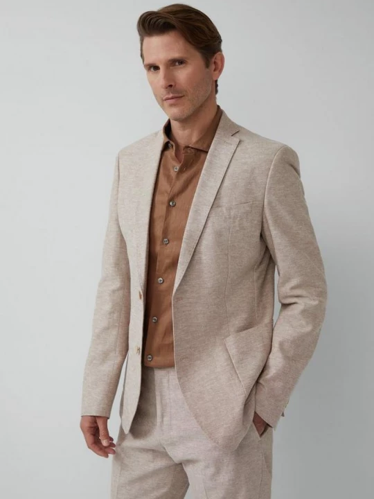 Foto van product s.O PURE: colbert van een linnenmix s.Oliver bruin