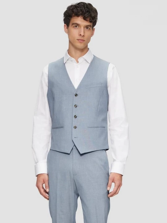 Foto van product s.O Pure: Pakgilet met een fijn geweven textuur s.Oliver blauw