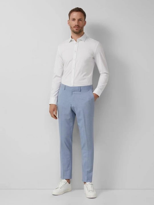 Foto van product s.O PURE: Pantalon met een fijn geweven structuur s.Oliver blauw