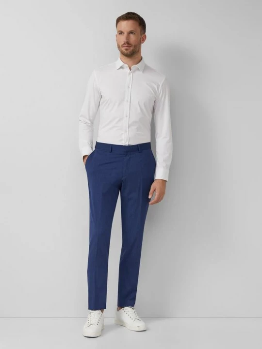 Foto van product s.O PURE: Pantalon met een fijn geweven structuur s.Oliver blauw