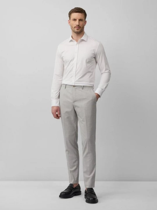Foto van product s.O PURE: pantalon van geruit elastisch weefsel s.Oliver grijs