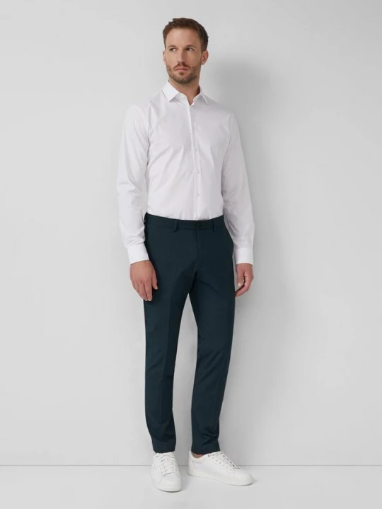 Foto van product s.O PURE: Slim fit broek in gevlekte stretch keperstof s.Oliver petrol