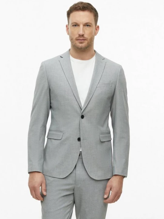 Foto van product s.O PURE: slim fit colbert van gestructureerde stof s.Oliver grijs