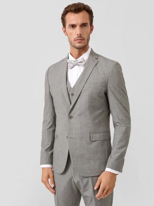 Foto van product s.O PURE: Slim-fit jasje van gedessineerde stretchstof s.Oliver bruin
