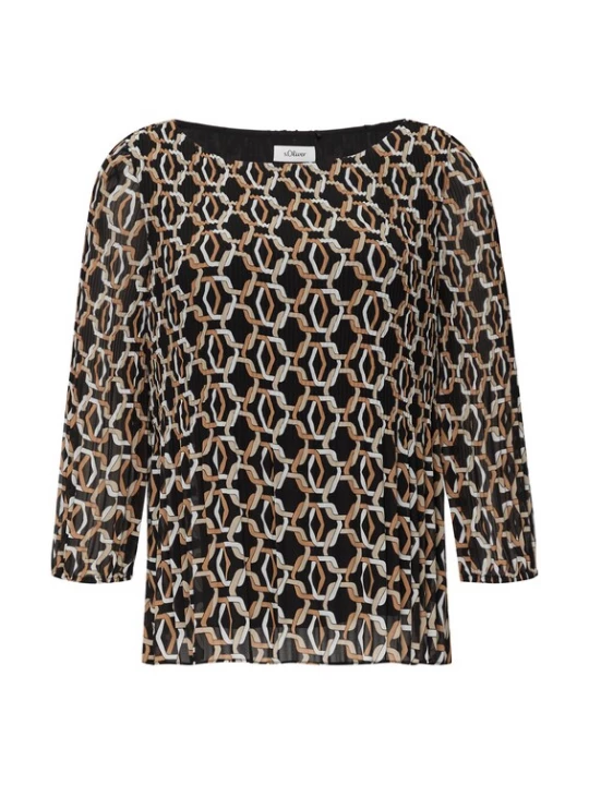 Foto van product s.Oliver BLACK LABEL Blouse beige / bruin / lichtgrijs / zwart