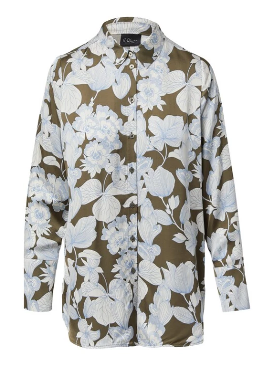 Foto van product s.Oliver BLACK LABEL Blouse lichtblauw / olijfgroen / donkergroen / wolwit