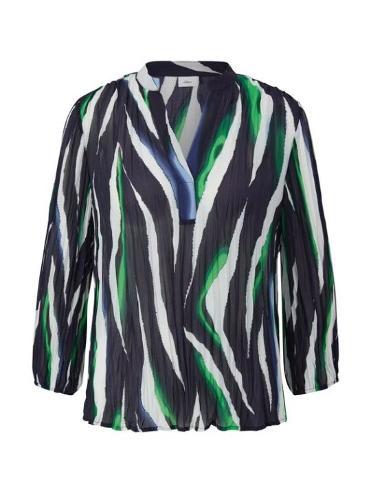 Foto van product s.Oliver BLACK LABEL Blouse navy / limoen / wit