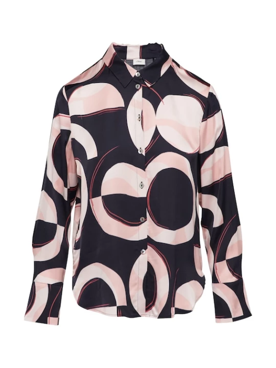 Foto van product s.Oliver BLACK LABEL Blouse navy / rosa / rosé / cranberry