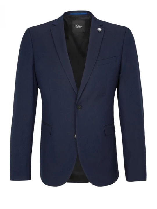 Foto van product s.Oliver BLACK LABEL Business-colbert donkerblauw / zwart / wit
