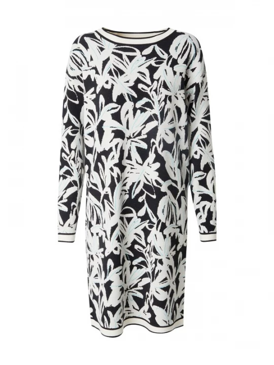 Foto van product s.Oliver BLACK LABEL Gebreide jurk azuur / zwart / wit