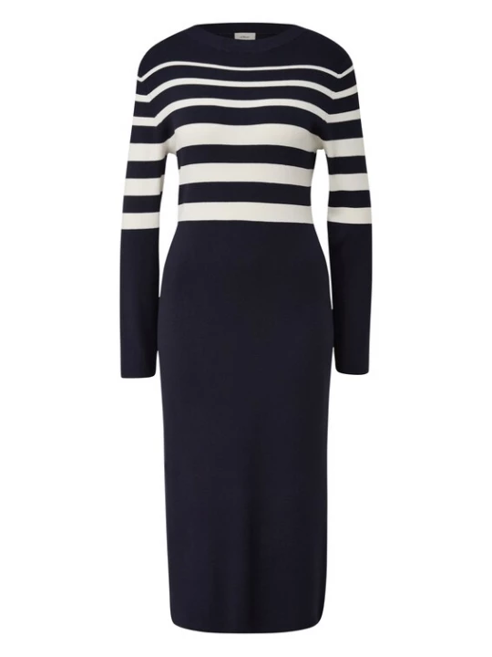 Foto van product s.Oliver BLACK LABEL Gebreide jurk navy / wit