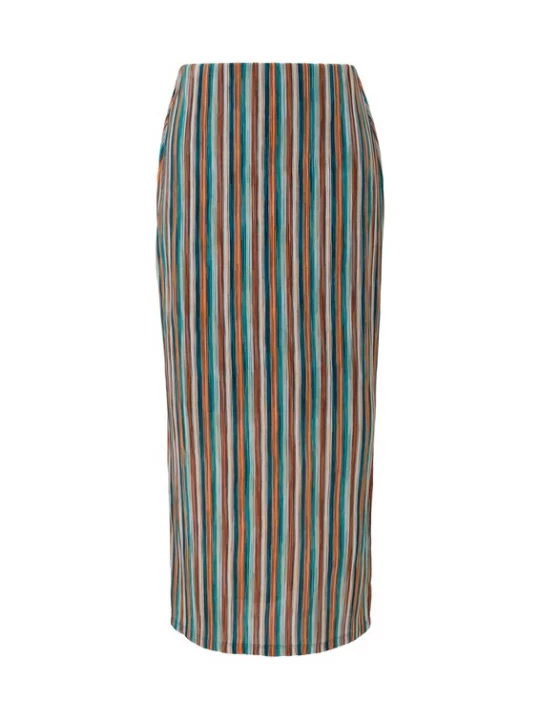 Foto van product s.Oliver BLACK LABEL Rok crème / navy / turquoise / kastanjebruin / oranje