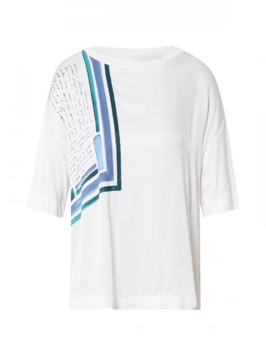 Foto van product s.Oliver BLACK LABEL Shirt blauw / petrol / offwhite