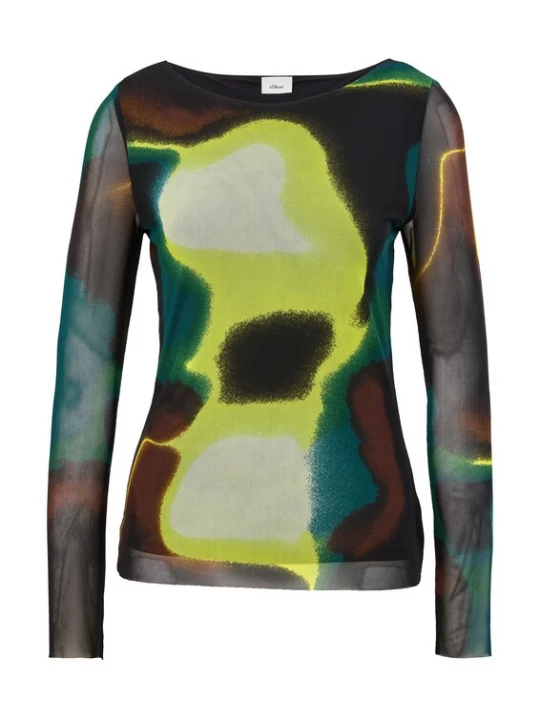 Foto van product s.Oliver BLACK LABEL Shirt crème / limoen / donkergroen / zwart