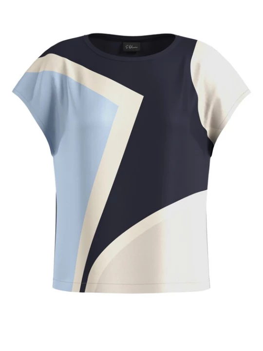 Foto van product s.Oliver BLACK LABEL Shirt crème / navy / lichtblauw / wit