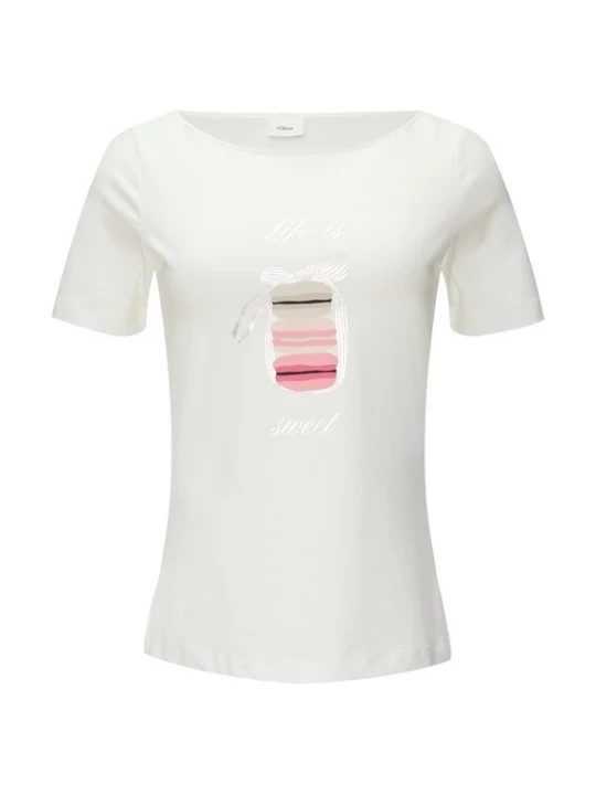 Foto van product s.Oliver BLACK LABEL Shirt ecru / lila / pink / zwart