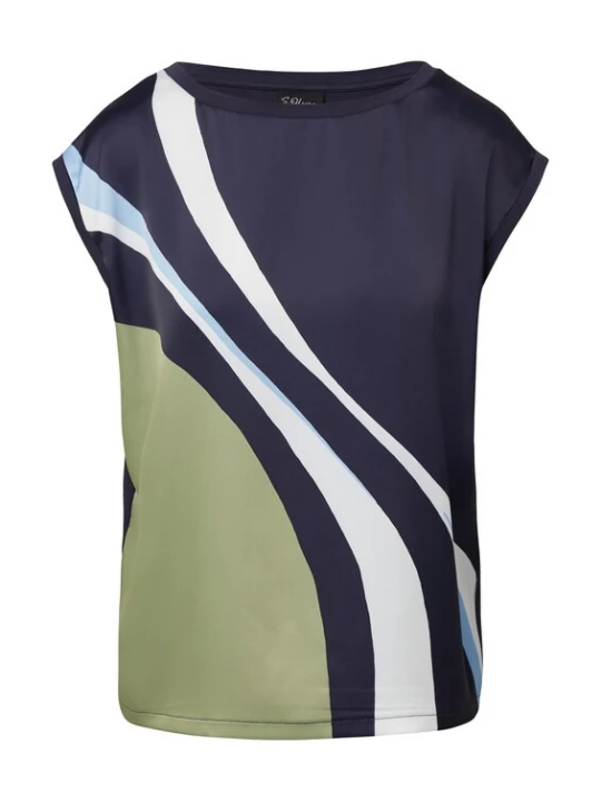 Foto van product s.Oliver BLACK LABEL Shirt navy / lichtblauw / appel / wit