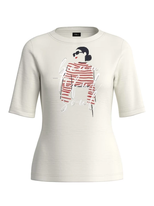 Foto van product s.Oliver BLACK LABEL Shirt rood / zwart / wit / natuurwit