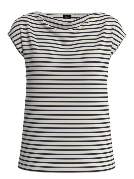 Foto van product s.Oliver BLACK LABEL Shirt zwart / offwhite