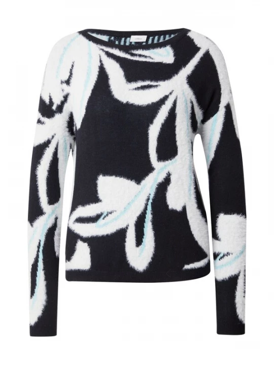 Foto van product s.Oliver BLACK LABEL Trui hemelsblauw / zwart / wit
