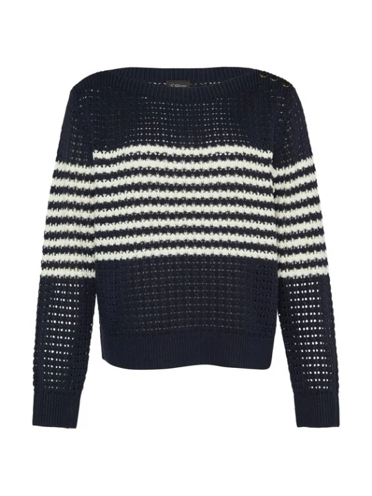 Foto van product s.Oliver BLACK LABEL Trui navy / offwhite
