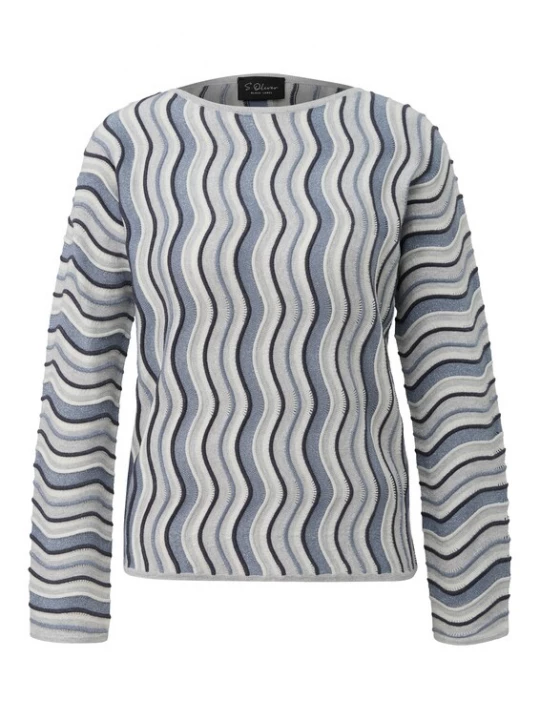 Foto van product s.Oliver BLACK LABEL Trui navy / royal blue / koningsblauw / grijs / lichtgrijs