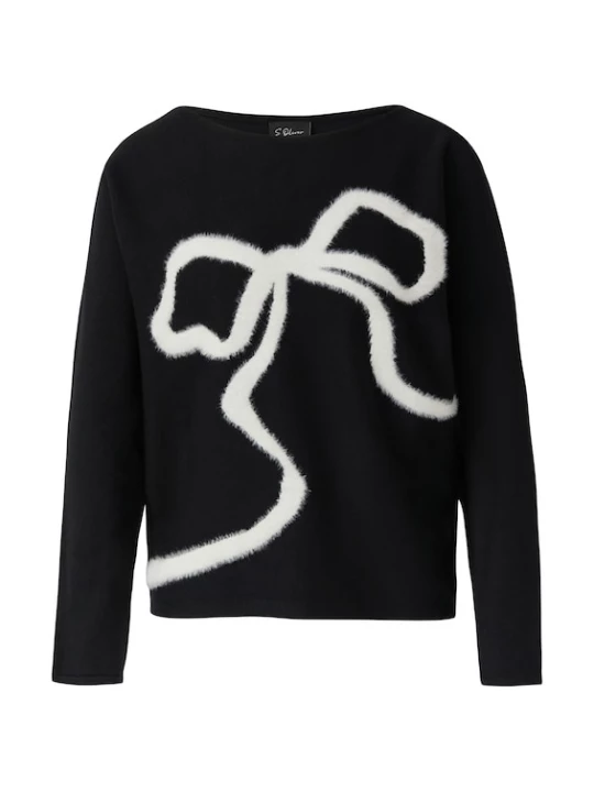 Foto van product s.Oliver BLACK LABEL Trui zwart / wit