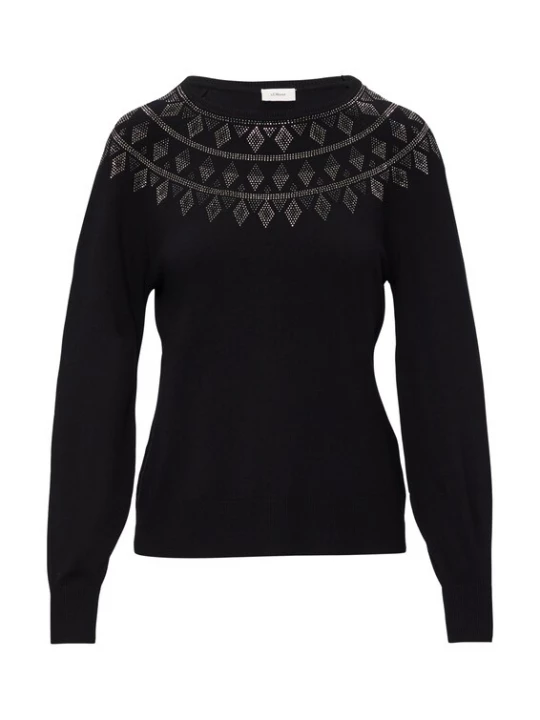 Foto van product s.Oliver BLACK LABEL Trui zwart / zilver