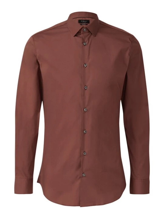 Foto van product s.Oliver BLACK LABEL Zakelijk overhemd bruin