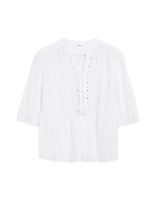 Foto van product s.Oliver Blouse bruin / lichtgeel / wit