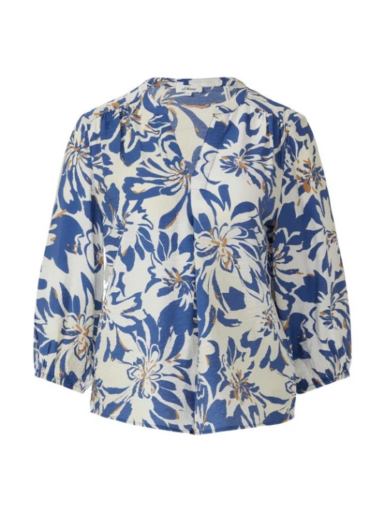 Foto van product s.Oliver Blouse crème / royal blue / koningsblauw / bruin