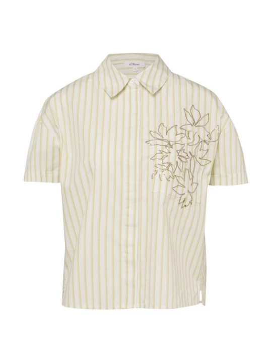 Foto van product s.Oliver Blouse donkerbruin / kaki / wit