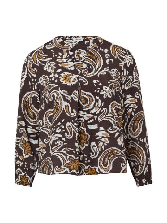 Foto van product s.Oliver Blouse donkerbruin / wit
