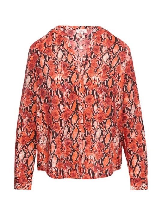 Foto van product s.Oliver Blouse donkeroranje / zwart / wit
