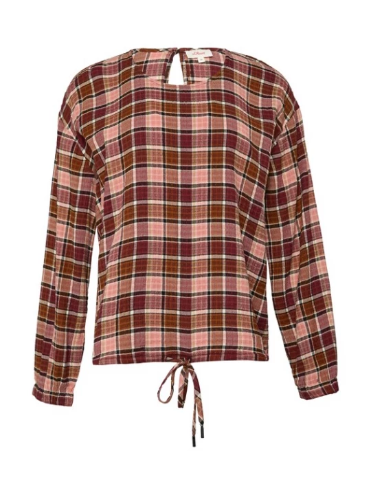 Foto van product s.Oliver Blouse karamel / rosa / wijnrood / zwart