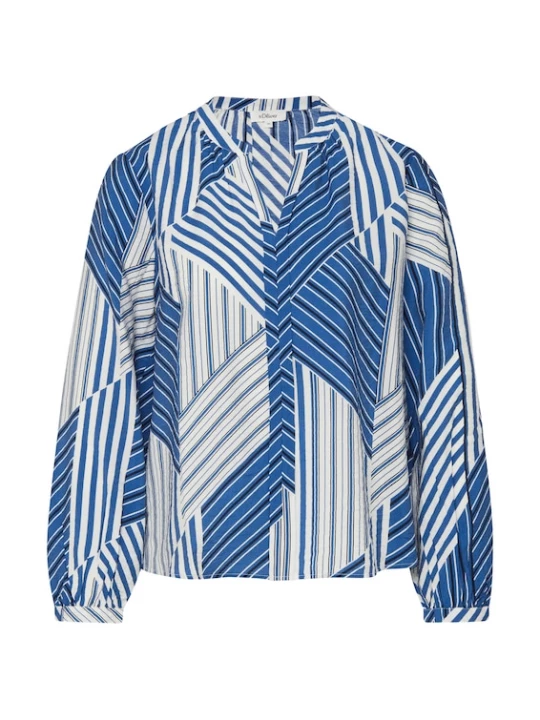 Foto van product s.Oliver Blouse kobaltblauw / zwart / wit