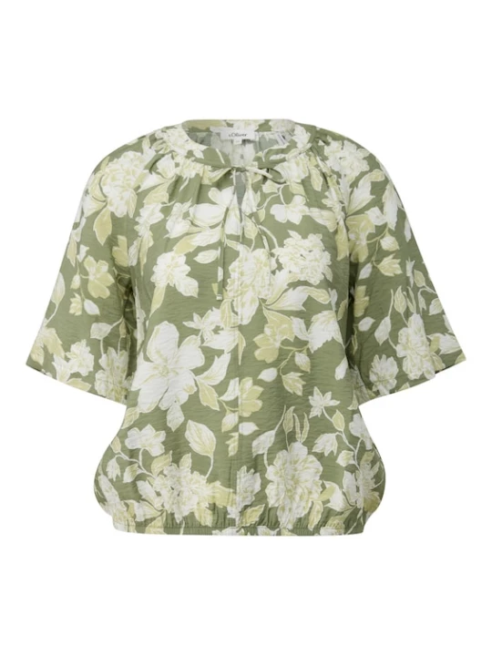 Foto van product s.Oliver Blouse lichtbeige / kaki / olijfgroen