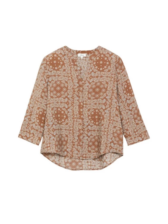 Foto van product s.Oliver Blouse lichtblauw / karamel / offwhite