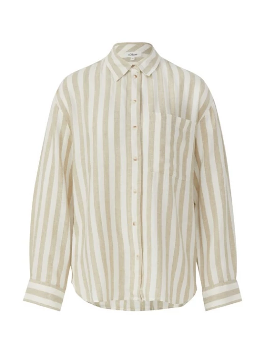 Foto van product s.Oliver Blouse lichtbruin / wit