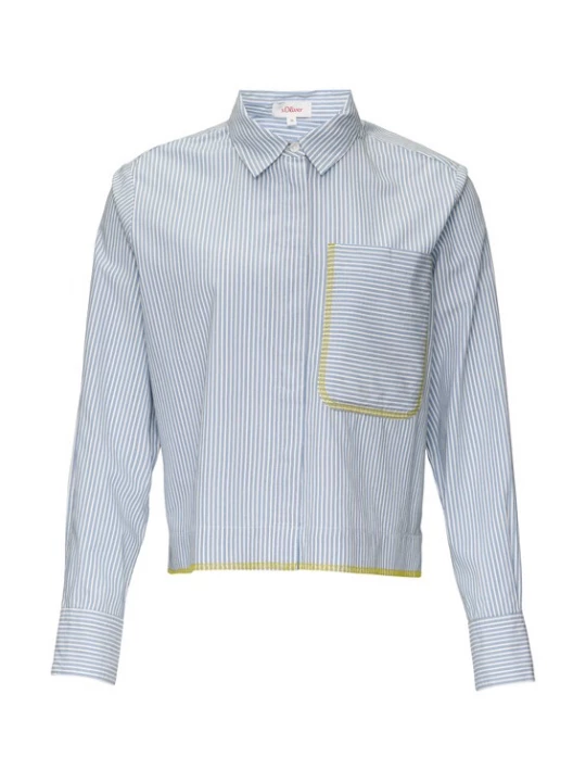Foto van product s.Oliver Blouse marine / smoky blue / mosterd / wit