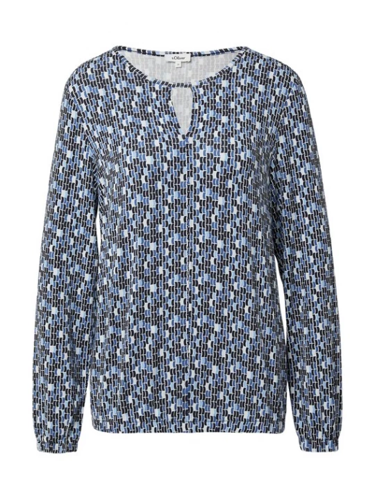 Foto van product s.Oliver Blouse navy / royal blue / koningsblauw / lichtblauw / wit