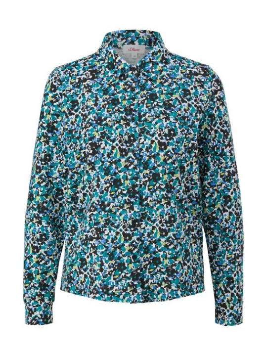 Foto van product s.Oliver Blouse petrol / lichtgroen / zwart / wit