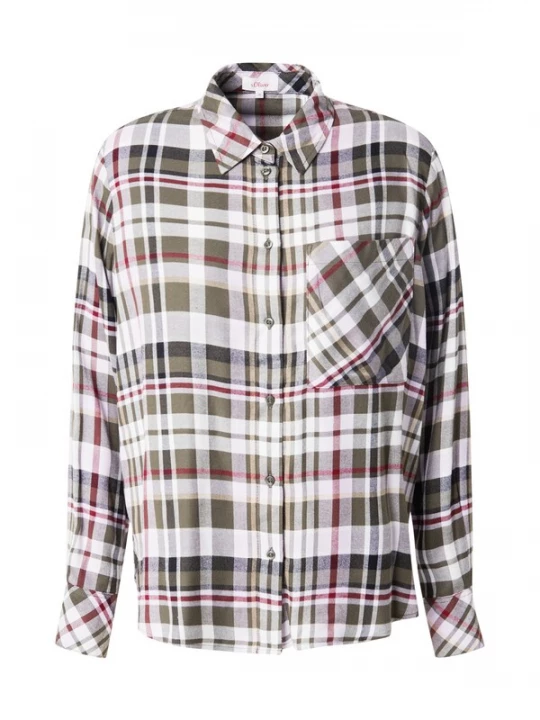Foto van product s.Oliver Blouse taupe / olijfgroen / karmijnrood / zwart