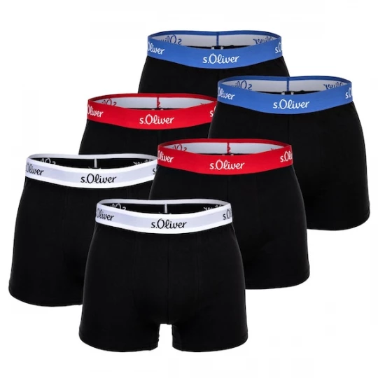 Foto van product s.Oliver Boxershorts blauw / vuurrood / zwart / wit