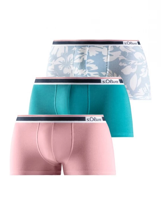 Foto van product s.Oliver Boxershorts cyaan blauw / lichtblauw / oudroze / zwart