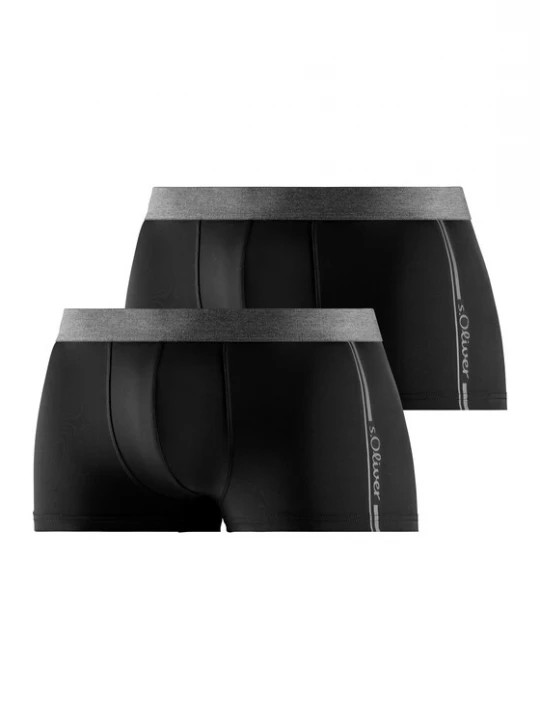 Foto van product s.Oliver Boxershorts grijs gemêleerd / zwart
