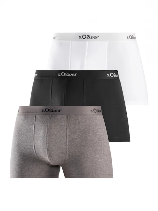Foto van product s.Oliver Boxershorts grijs gemêleerd / zwart / wit