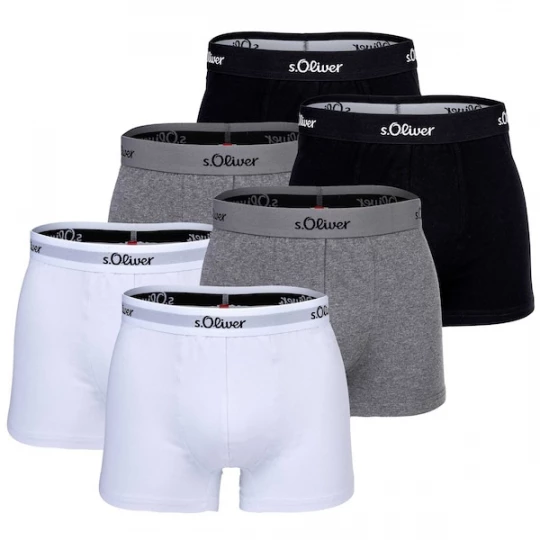 Foto van product s.Oliver Boxershorts grijs gemêleerd / zwart / wit
